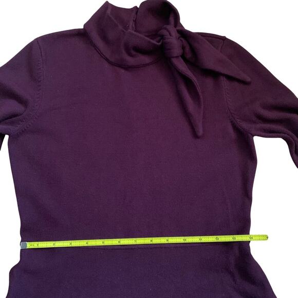 Eliza J Long Sleeve Mock Neck Fit & Flare A Line Burgundy Knit Dress Size M - Picture 5 of 12